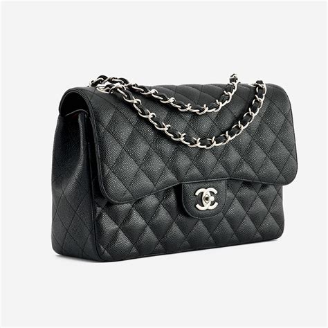 Chanel jumbo black caviar